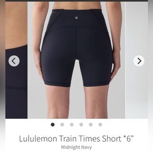 Lululemon Train Times Short *6" Midnight Navy